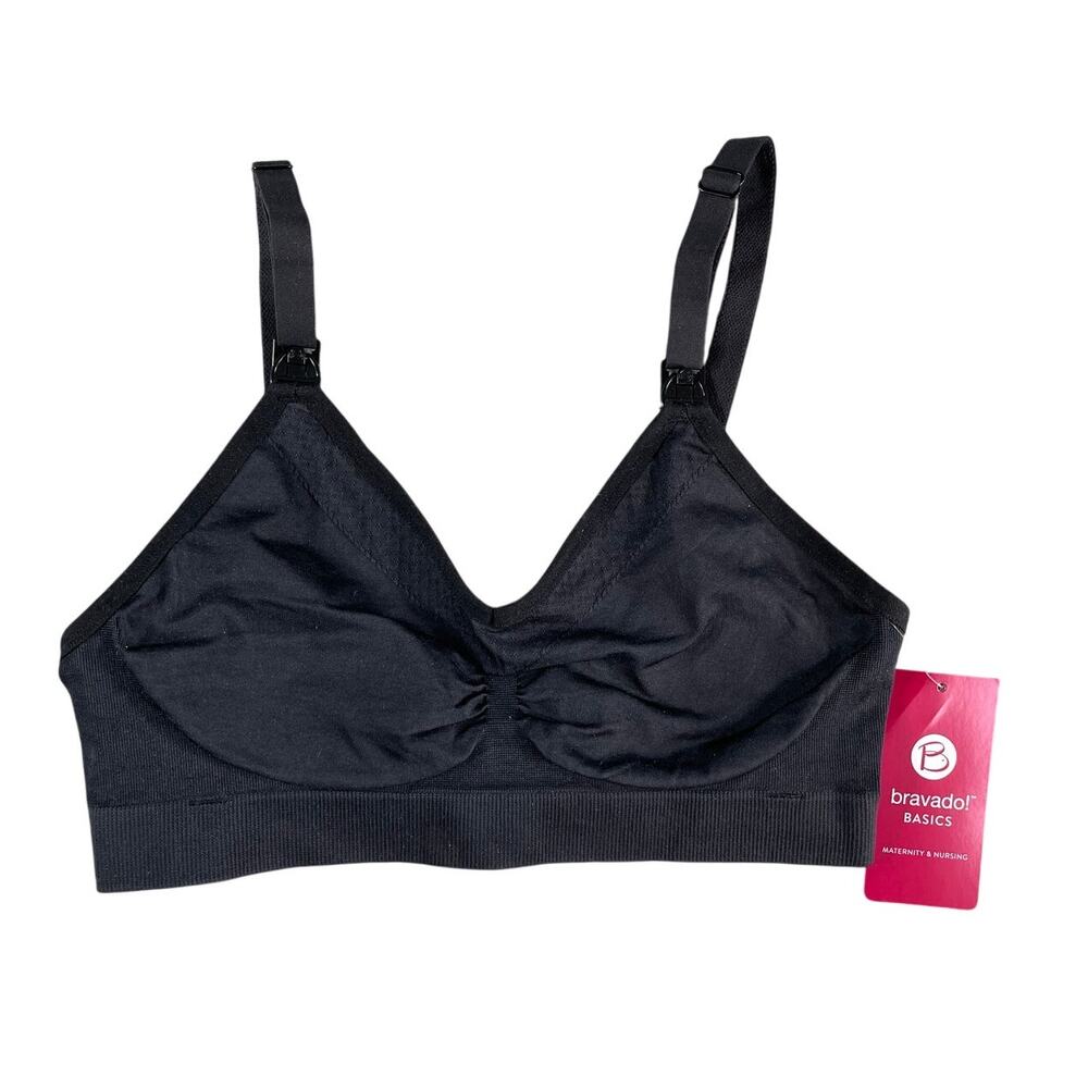 Bravado Basics Maternity Nursing Bra Womens Small Black Seamless Stretch NWT